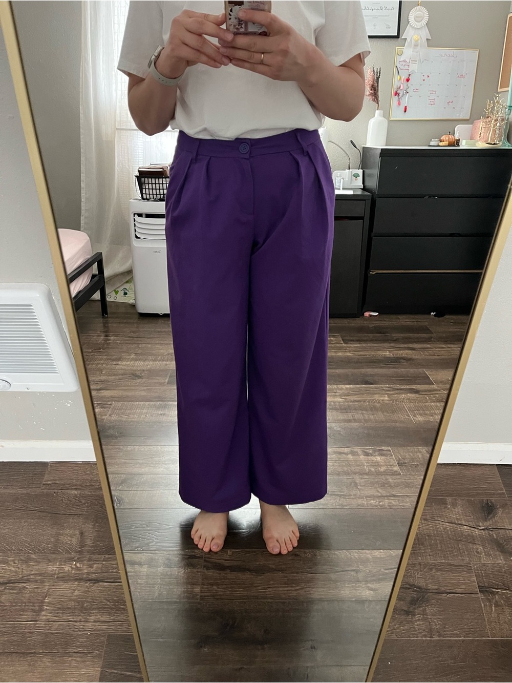 H&M Divided Vibrant Purple Trousers with Front Pleats